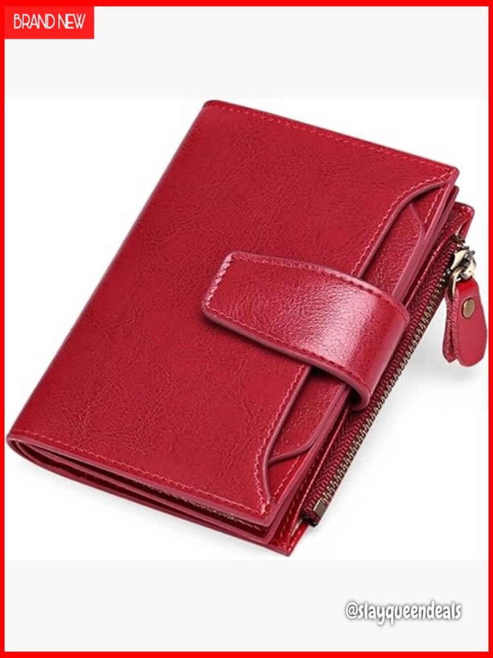 Leather Bifold RFID Blocking Wallet Compact Women's Purse Large Capacity